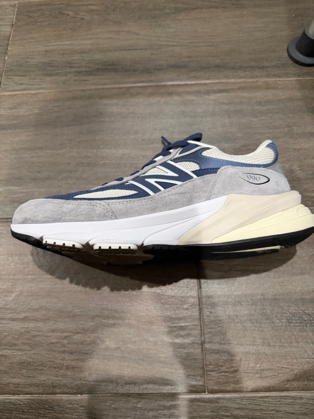 Men's 990v6 Style Suede & Mesh Sneakers - Gray & Navy
